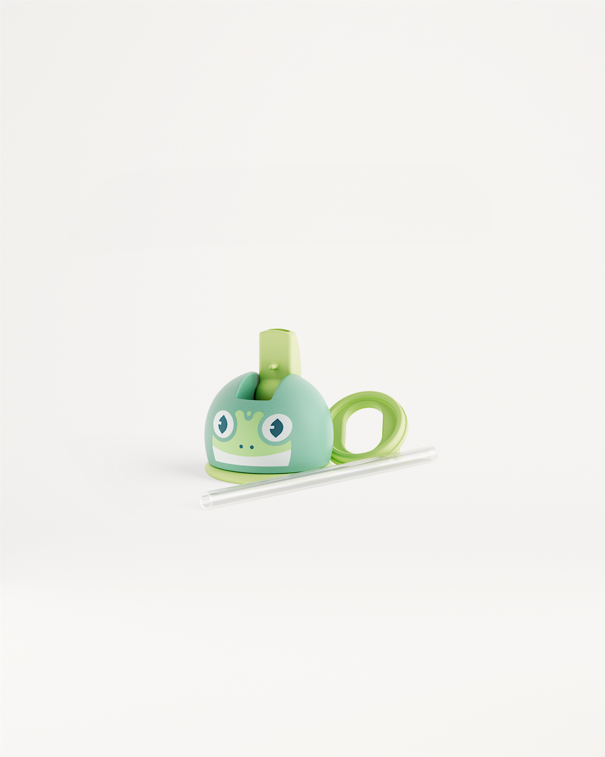 Froschkopf-Strohhalmdeckel für Kleinkinder, auslaufsicheres Trinken.