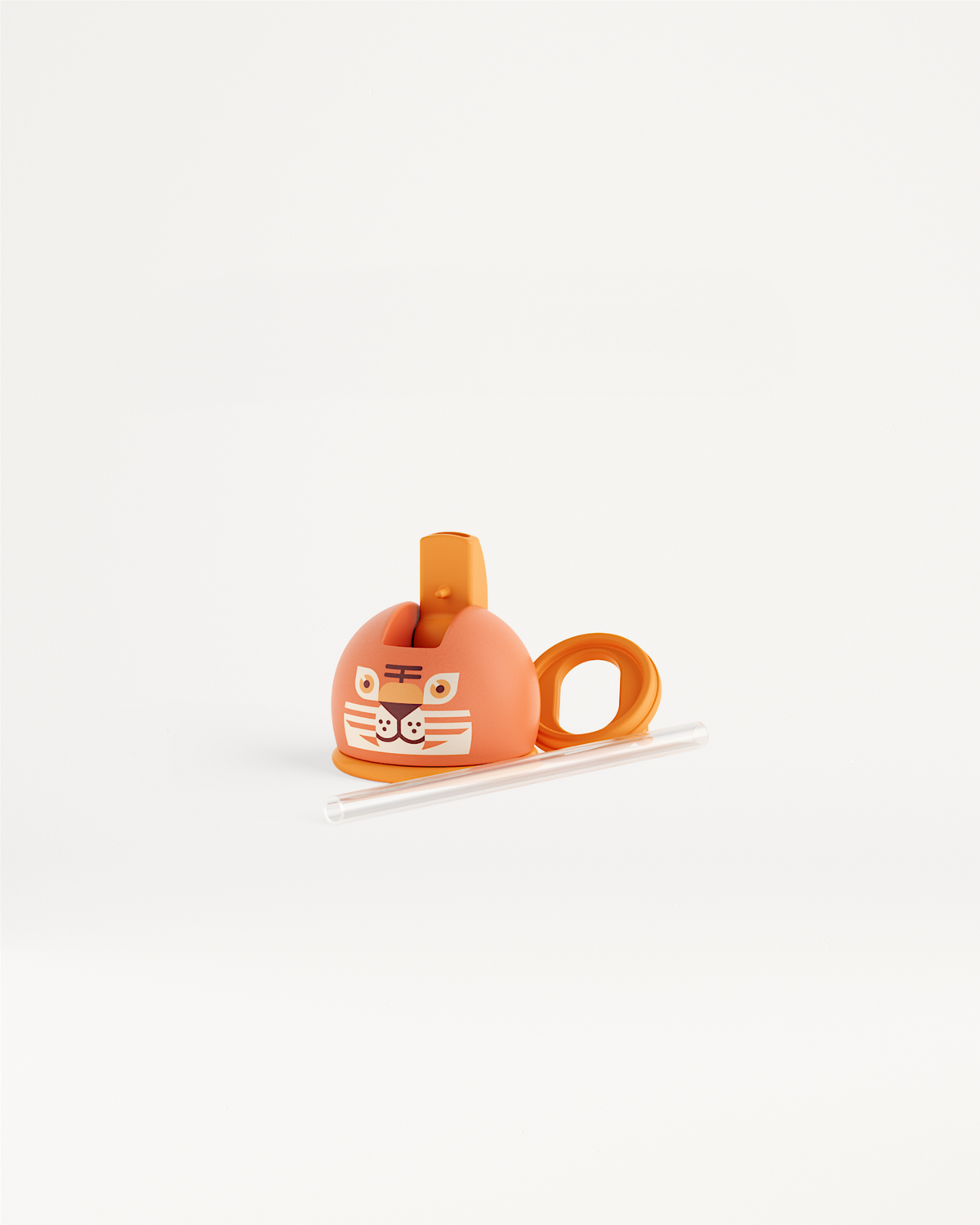 Toddler Straw Cap mit Cartoon-Tiger-Gesichtsspender.