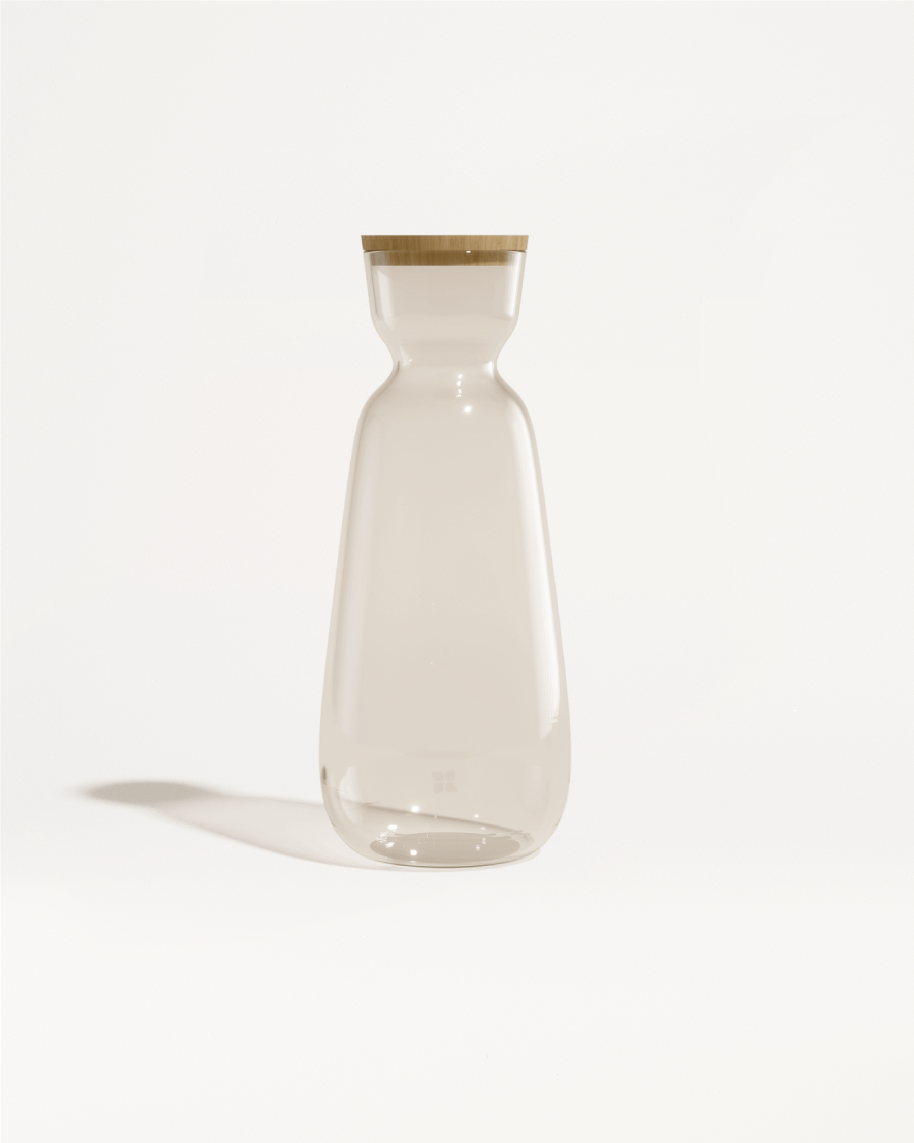 Große Glaskaraffe mit Holzdeckel von waterdrop®.